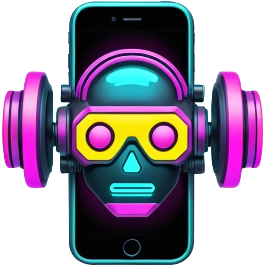 neon cyberpunk style iphone emoji