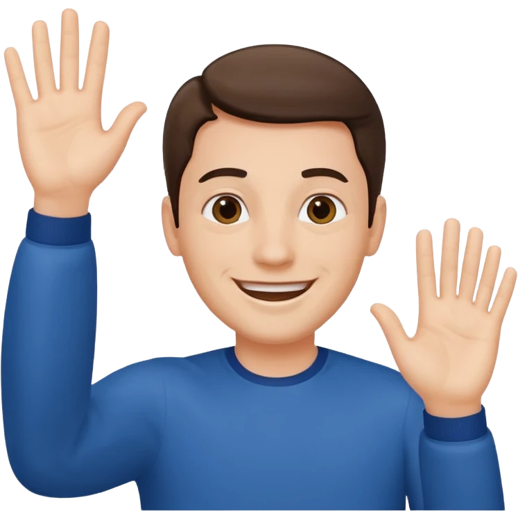 A man waving both his hands towards himself emoji
