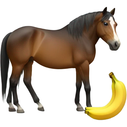 Horse eating banana  emoji