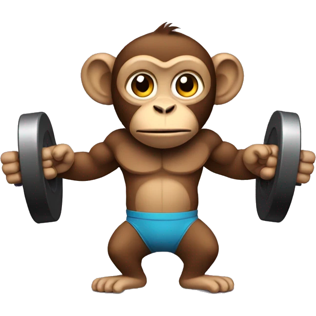 Monkey lifting weights emoji
