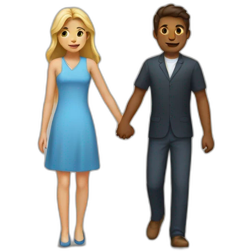 A men and women holding hands emoji