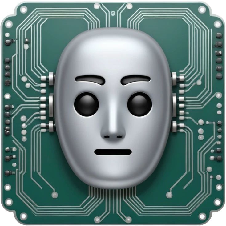 microchip without a face emoji