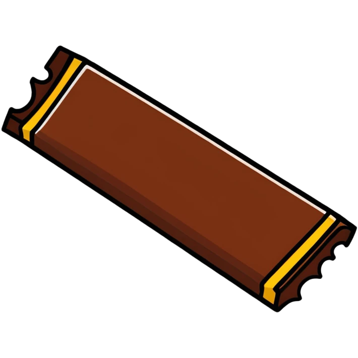 Twix chocolate bar with bite taken out emoji
