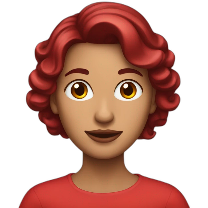 Mujer de cabello rojo corto hasta los hombros emoji