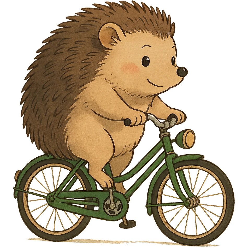 hedgehog riding a bicycle emoji