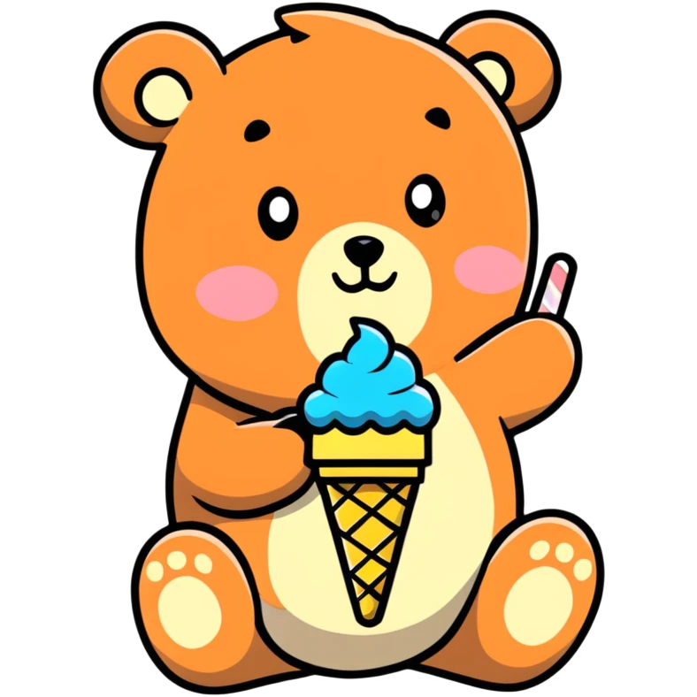 bear eating ice cream emoji
