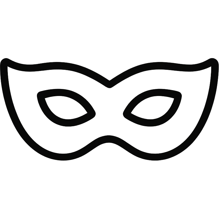 white mask, minimal and modern emoji