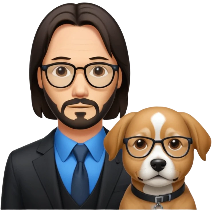 John wick vs dog wearing glasses  emoji