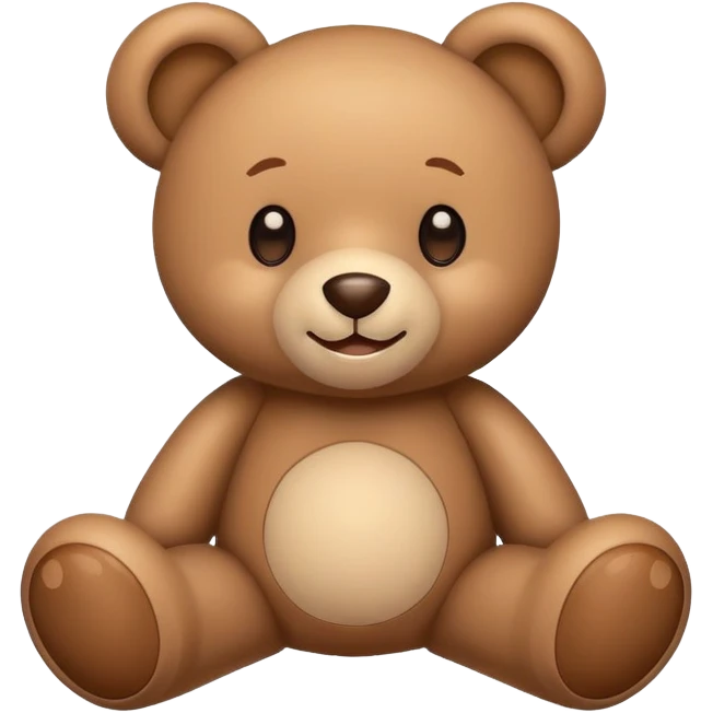A teddy bear toy with a cute smiling face emoji