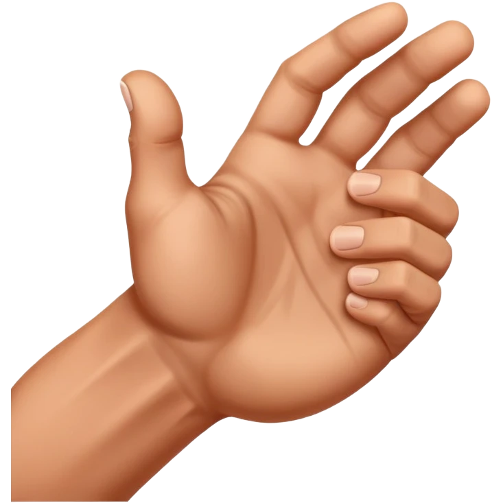 a hand holding a hand holding a very muscular hand emoji
