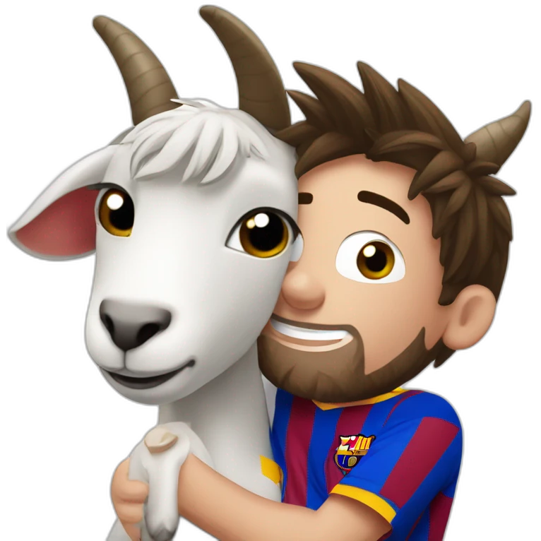 Messi qui caresse un goat emoji