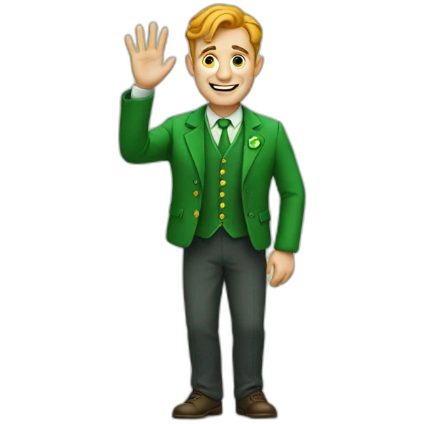 irish man waving emoji