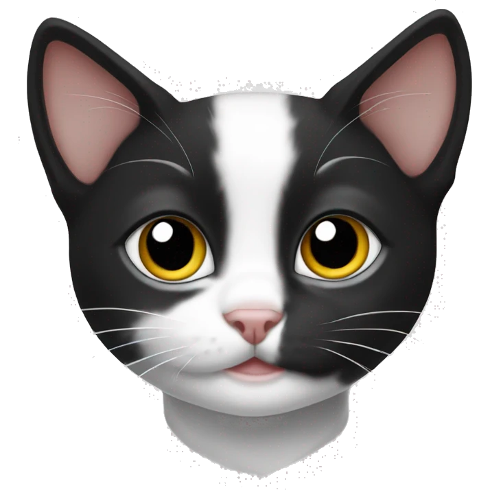 Black and white kitten emoji