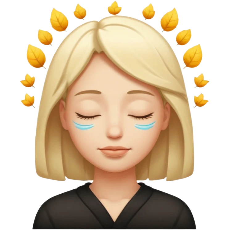 closed eye with a glowing symbol above emoji