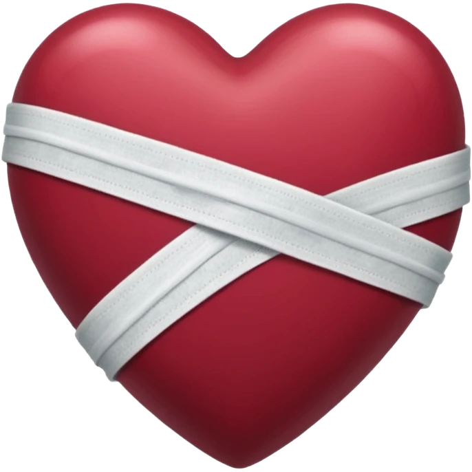 Heart bandaged burgendy shjny emoji