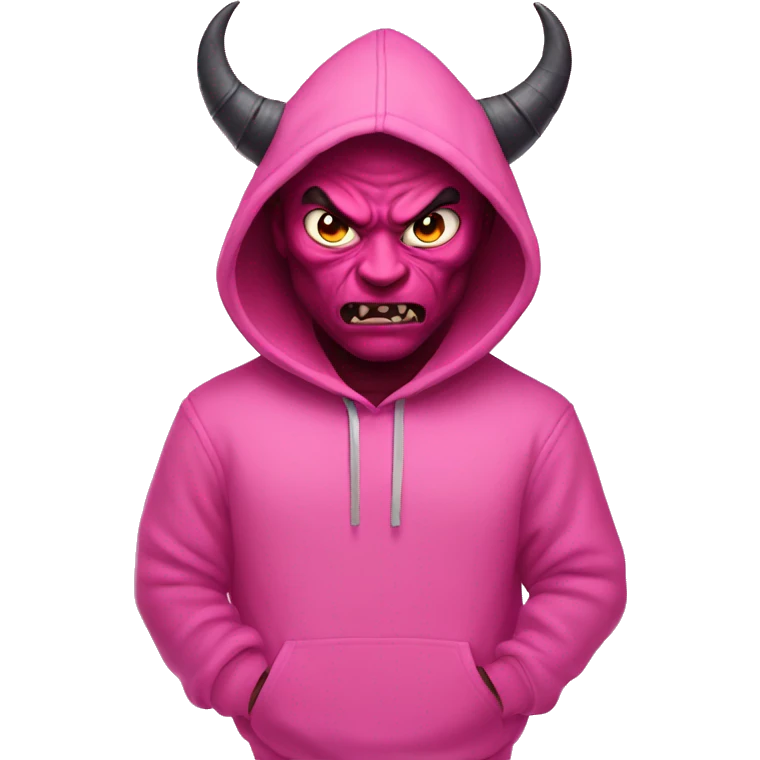 Demon in a pink hoodie  emoji
