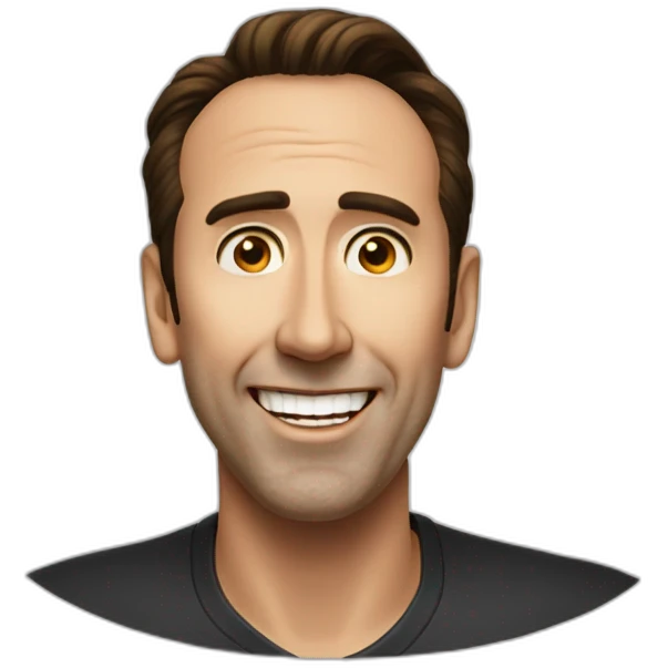 Nicolas Cage smiling fanatically emoji