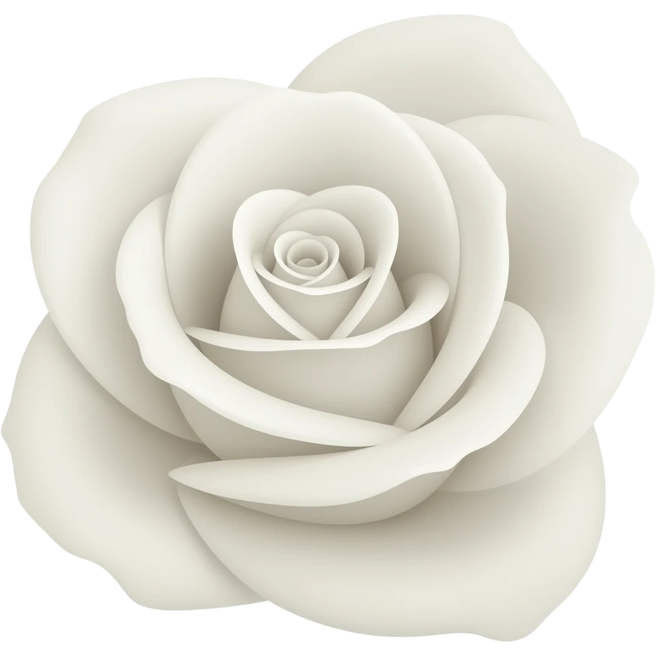 A white rose emoji in quiet luxury style, soft petals, refined beauty, elegant and timeless emoji design emoji