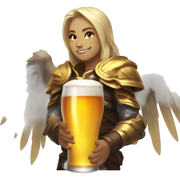 kayle from league of legends drinking beer emoji
