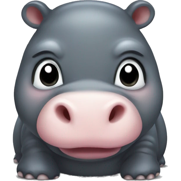 A grumpy baby pygmy hippo. Her mouth is open and you can see the whites of her eyes very clearly. emoji