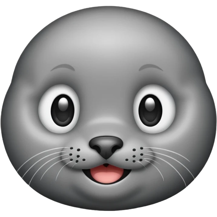 cute dump seal, tilt head emoji