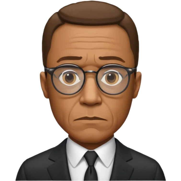 Gustavo Fring from Breaking Bad, serious expression, glasses, elegant suit, simple background emoji