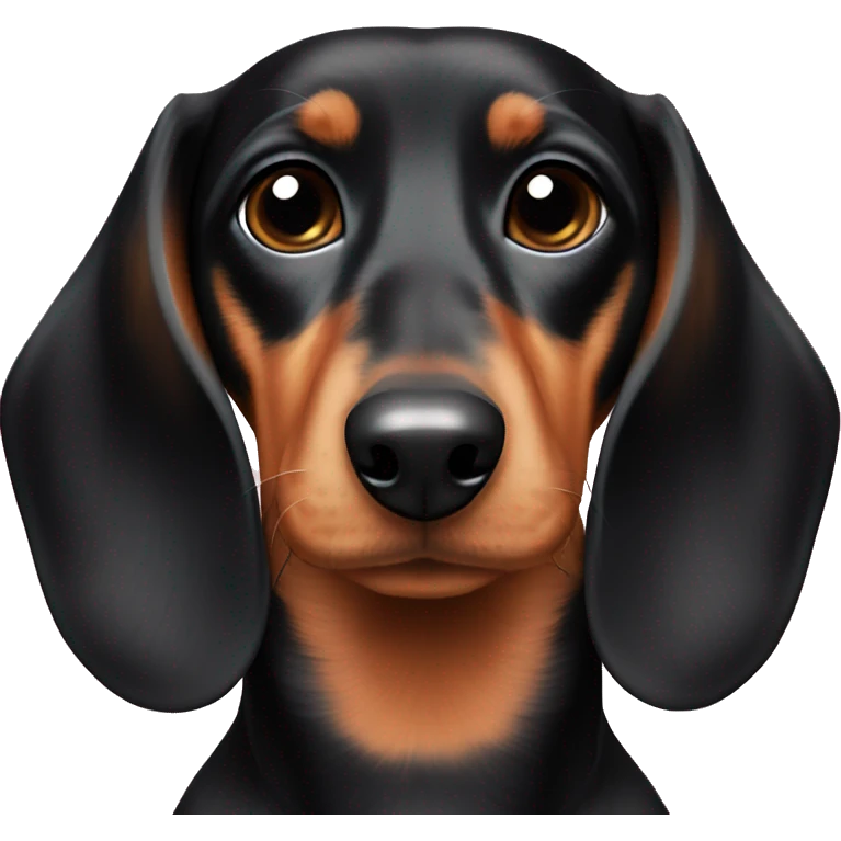 black and tan dachshund with pink collar  emoji