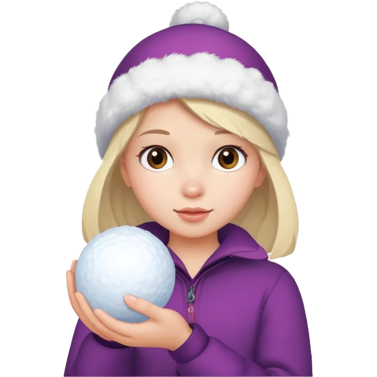 young girl with snowball











 emoji