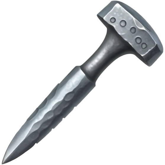 small, fat metal nail with a hammered look emoji