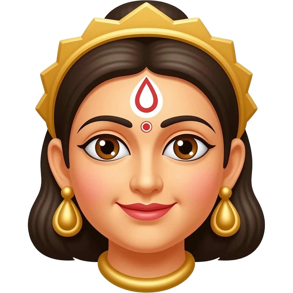 Durga devi bengali pujo. Just the face. Or a small idol emoji