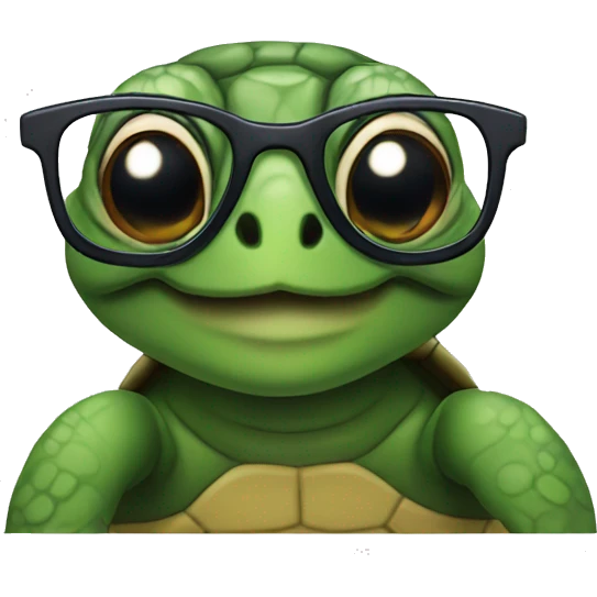 Turtle with glasses emoji