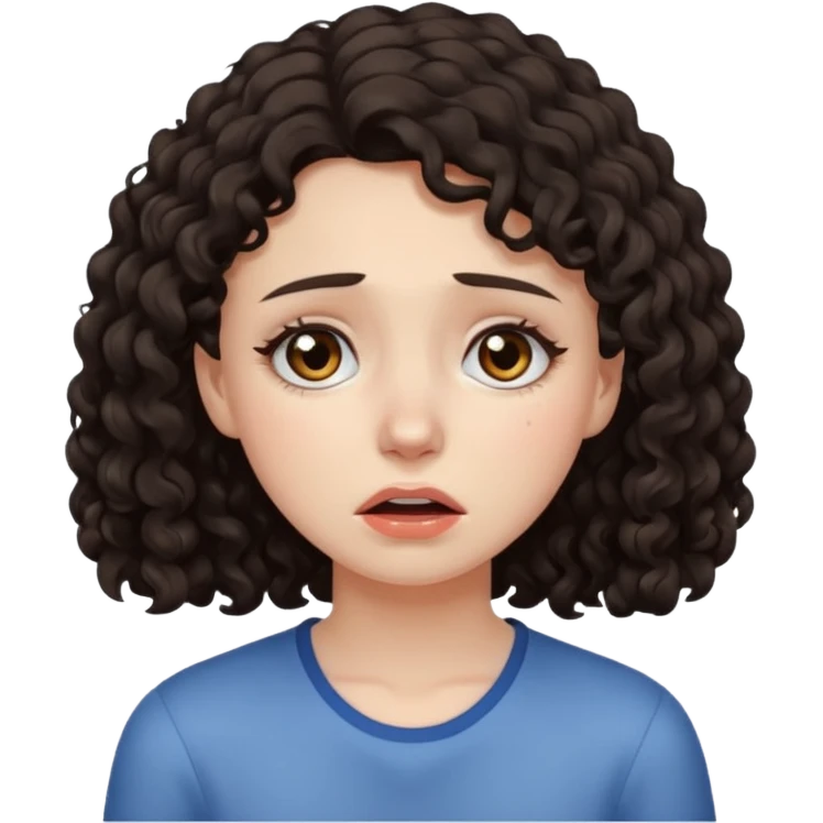 ragazza capelli ricci mori  piange emoji