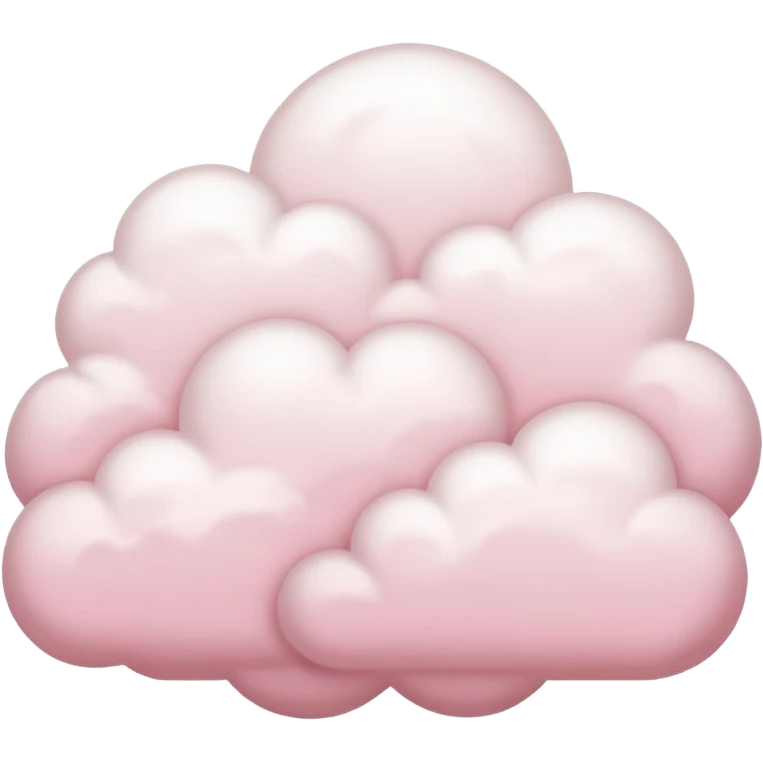 One light pink fluffy clound and one white fluffy cloud emoji