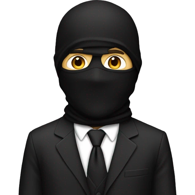 man in black suit and balaclava emoji
