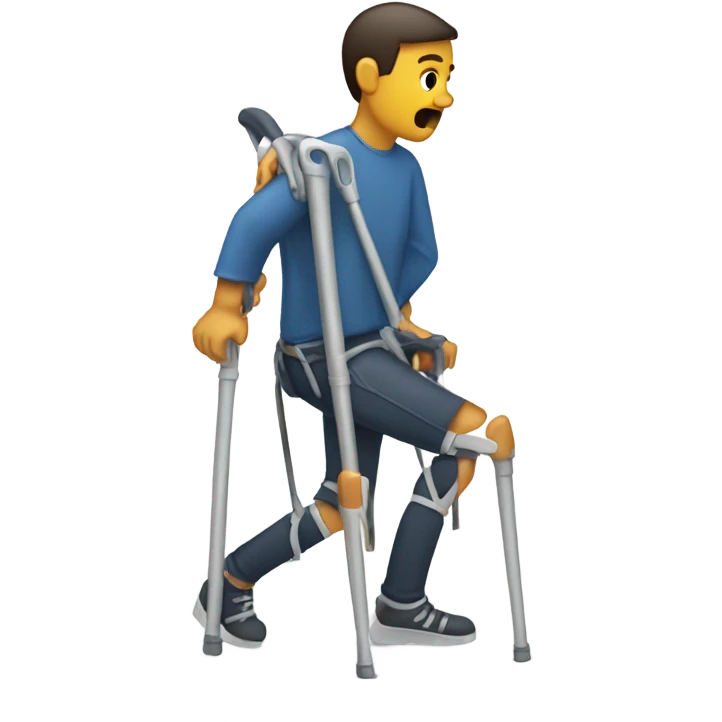 broken leg crutches emoji