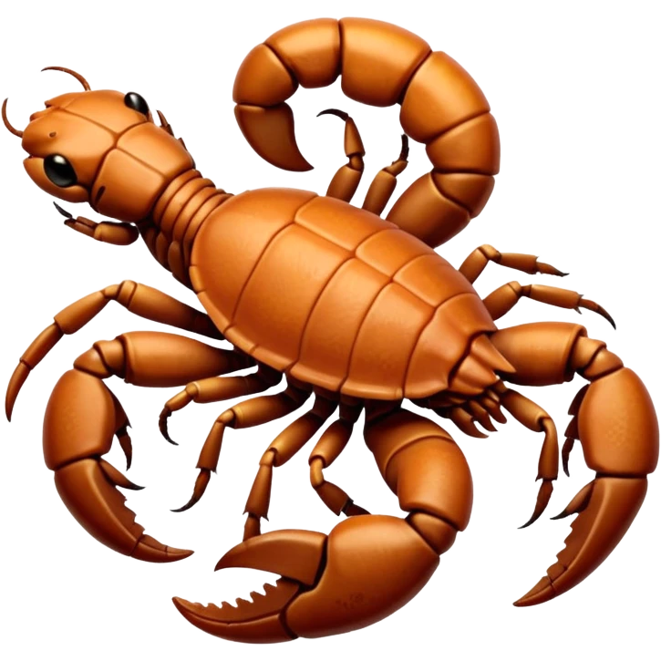 Big chubby wide Auburn-Copper-brown desert Scorpion emoji