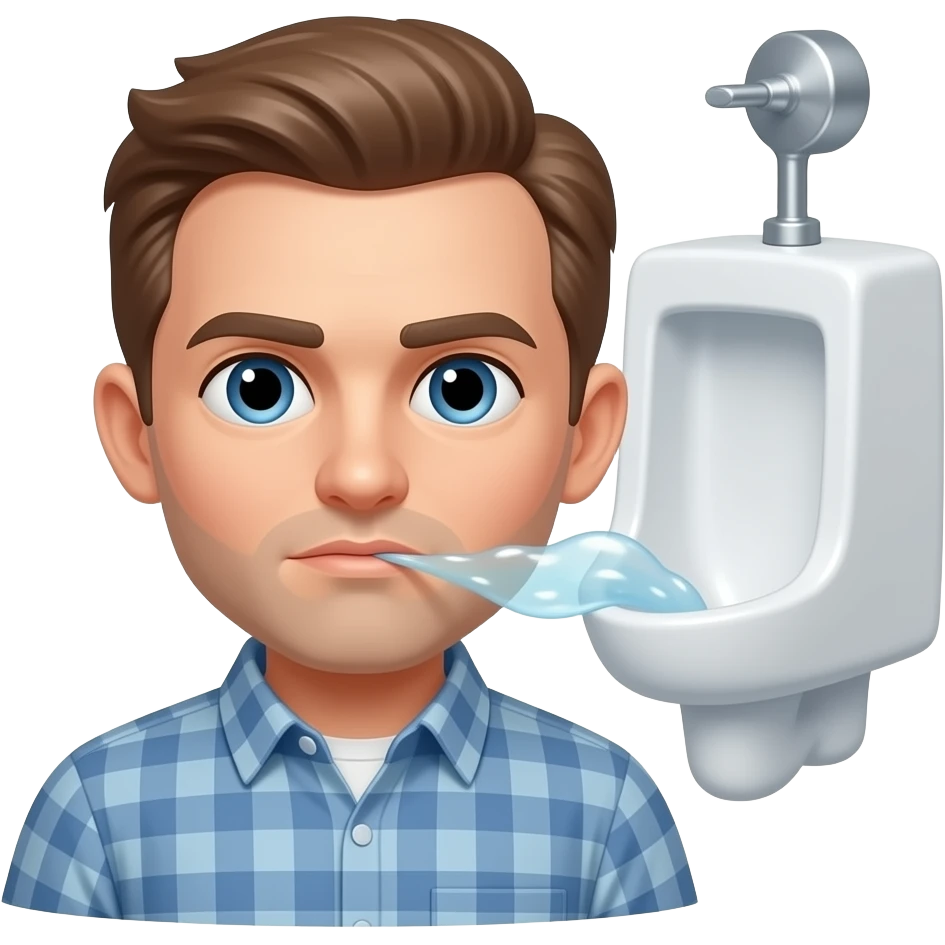 Man pissing at urinal emoji