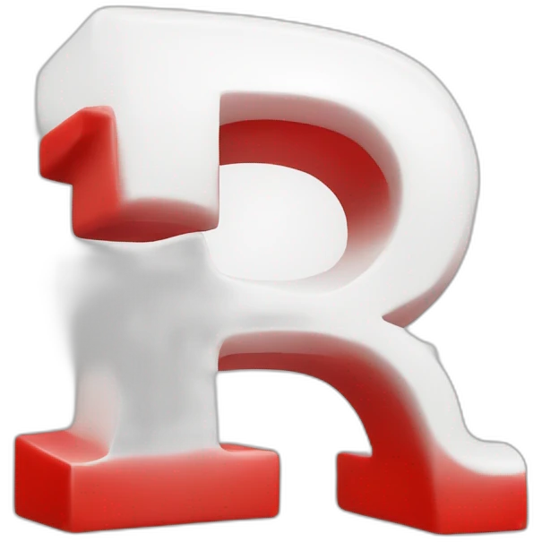(Capital letter R white colour) (in red colour square) emoji
