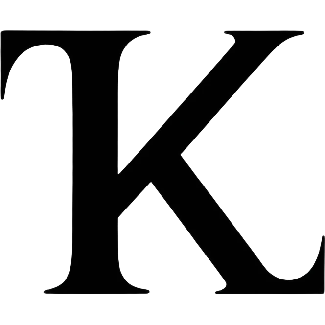 The letter k lowercase being crossed off emoji