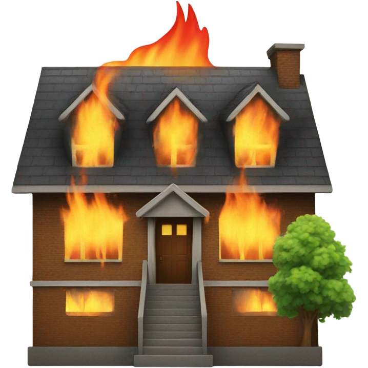 A house on fire emoji