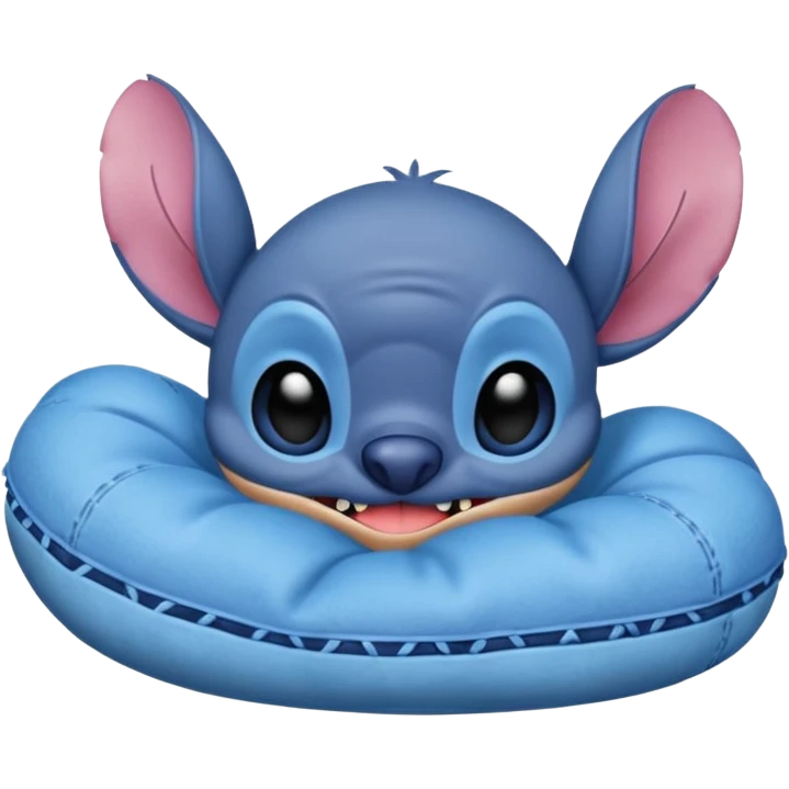 Stitch abrazando cojín que pone Carol emoji