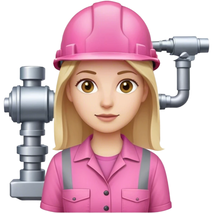 a white woman who likes pink works as an engineer  emoji