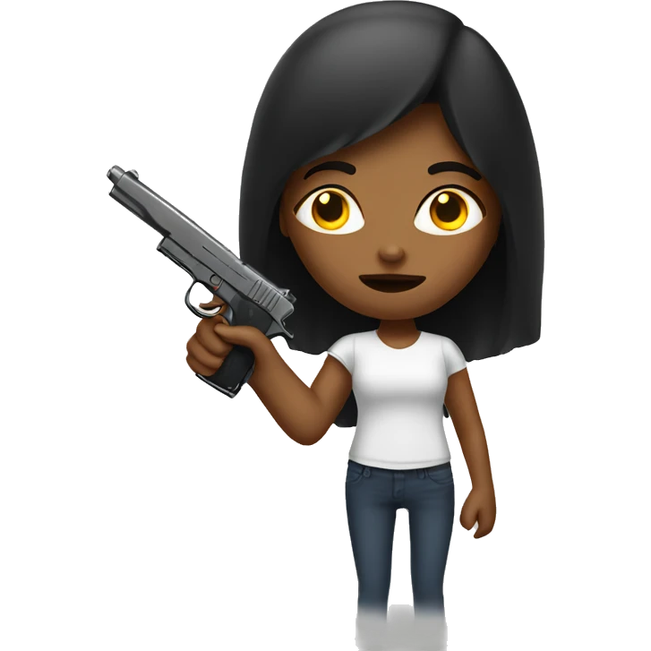 Girl with fake gun emoji