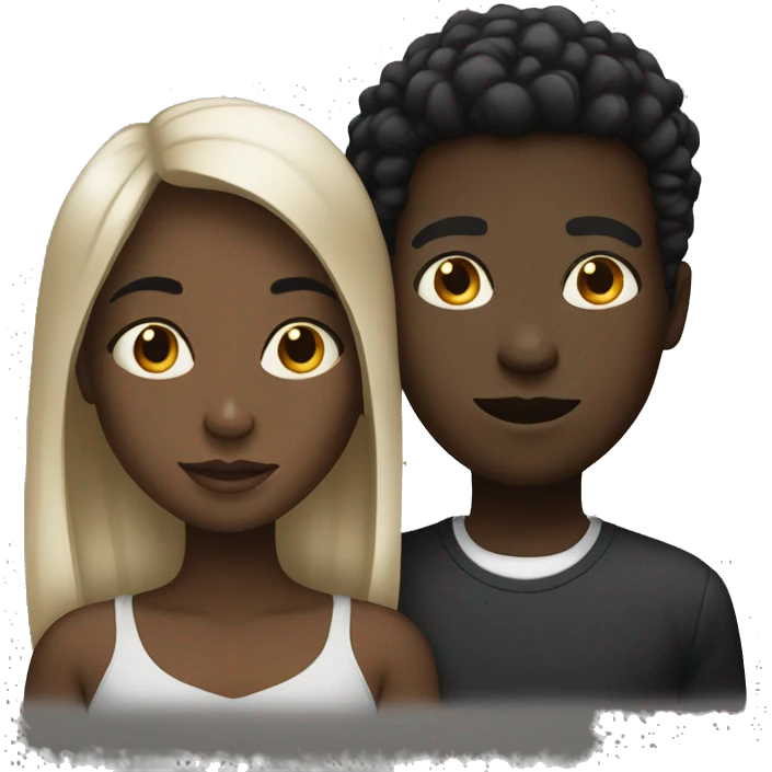 Balck girl and white boy emoji