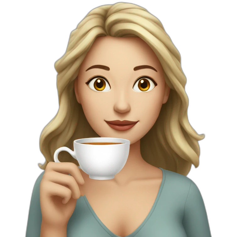 Beautiful woman drinking tea emoji