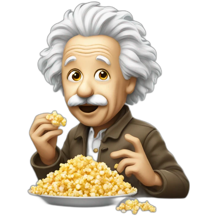 Einstein eating popcorn emoji