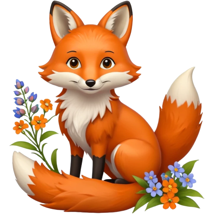 Fox with flowers  emoji
