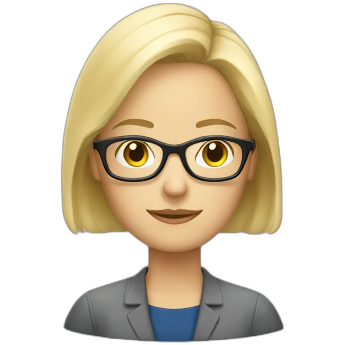 White blond teacher with glasses emoji