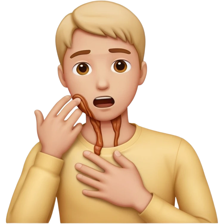 Make a emoji of a person fake choking themselves  emoji