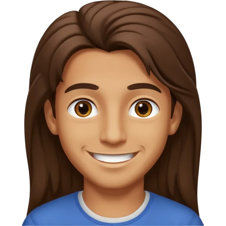 Boy arab long brown hair emoji